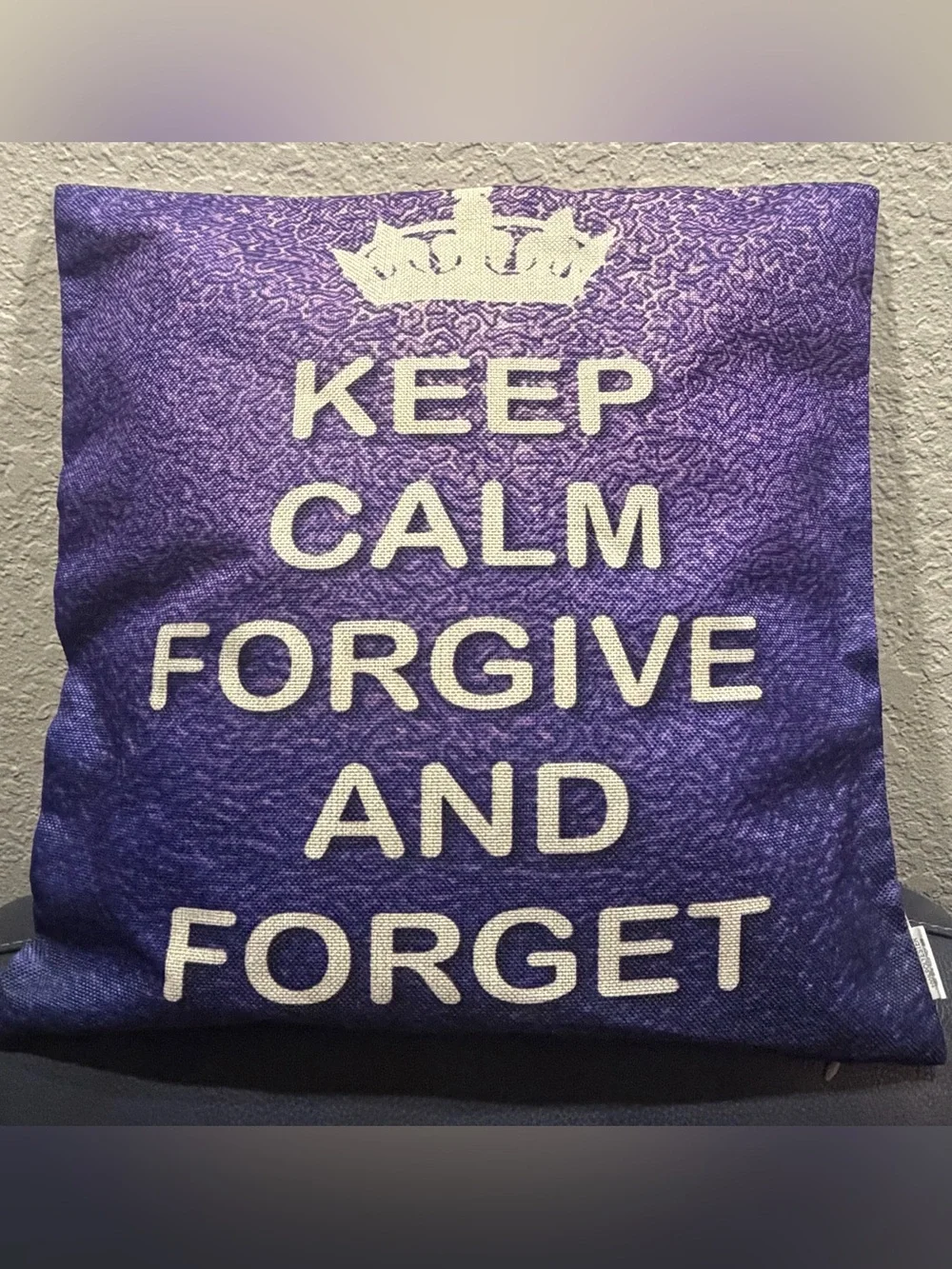 Keep Calm Forgive and Forget Decorative Pillow Case ONLY - Purple